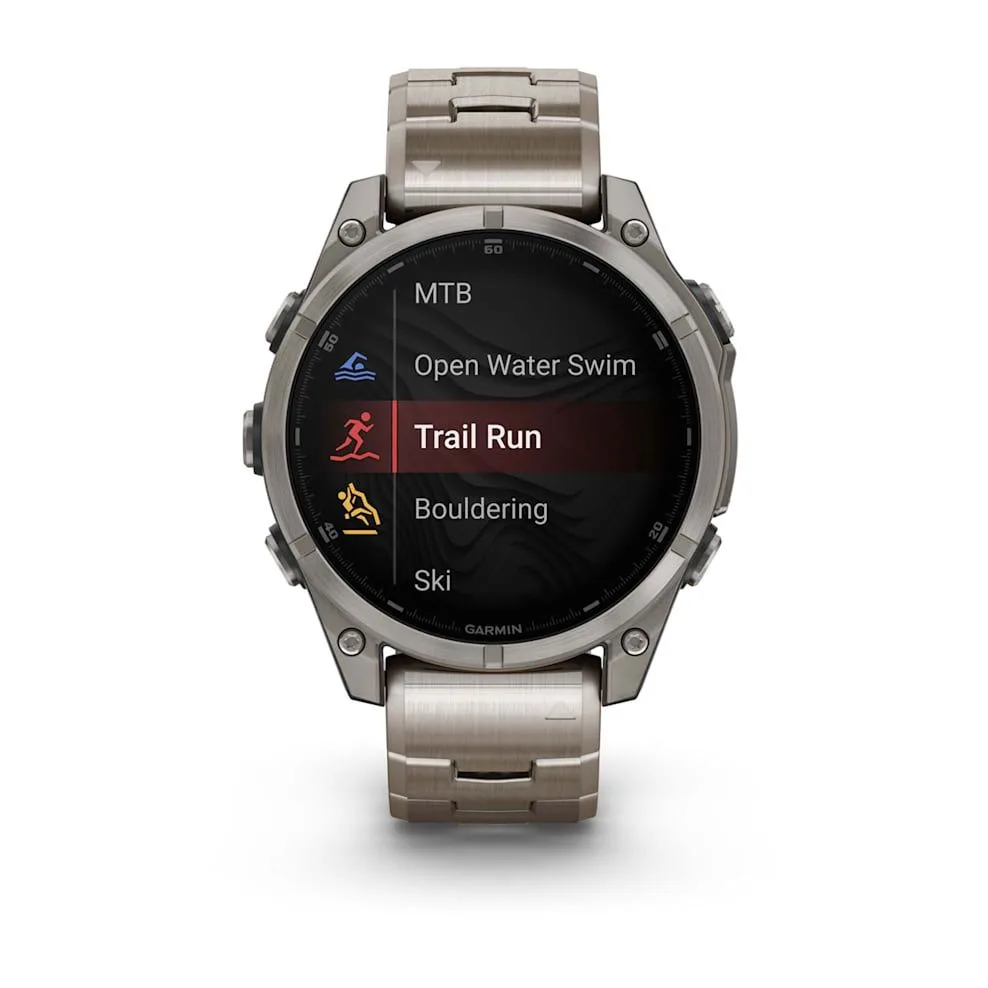 Умные часы Garmin Fenix 8 - 47mm, AMOLED Sapphire, Titanium, светло-серый, титановый ремешок (010-02904-40) — фото 8 из 12