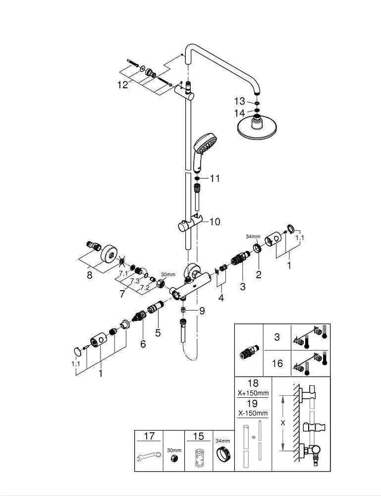 Душевая система Grohe Tempesta Cosmopolitan 27922000 — фото 4 из 6