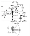 Смеситель однорычажный для раковины 1/2" L-Size GROHE Eurostyle Cosmopolitan 23043003 хром