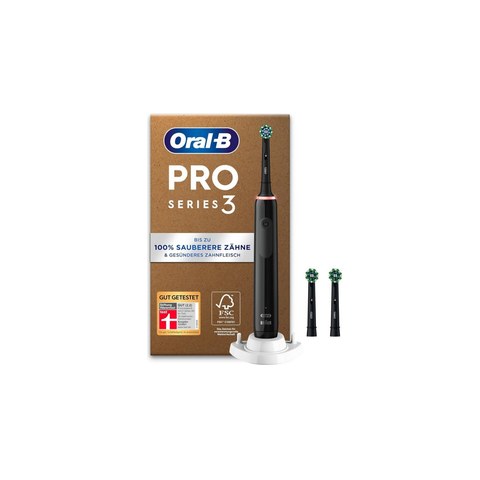 Электрическая зубная щётка Oral-B Pro Series 3 Plus Edition чёрная, 3 насадки