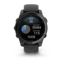 Смарт-часы Garmin Fenix E (010-03025-01), AMOLED серый безель, 47 мм, черный силиконовый ремешок