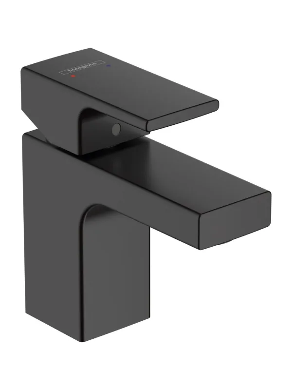 Смеситель для раковины Hansgrohe Vernis Shape 70, донный клапан с тягой, 5 л/мин, черный матовый