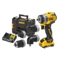 Дрель-шуруповерт DEWALT DCD703L2T-QW 12В XR с набором из 4-х насадок