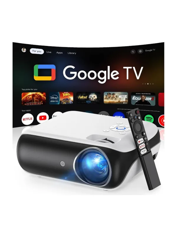 Проектор HAPPRUN 510G Google TV, Full HD 1080p, 4K-декодирование, 400 ANSI лм, Wi-Fi 6