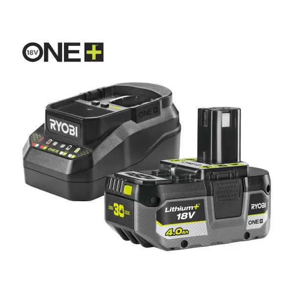 Набор RYOBI ONE+ RC18120B-140X: аккумулятор 18 В 4,0 Ач Lithium+ и зарядное устройство 2,0 А