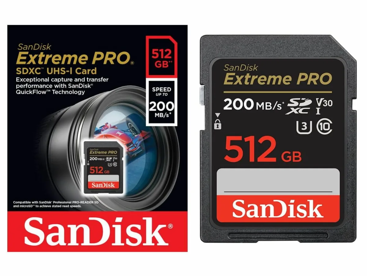 Карта памяти для фотоаппарата SanDisk Extreme PRO V30 SDXC UHS-I 512 GB (SDSDXXD-512G-GN4IN) - флешка 512 Гб — фото 6 из 6
