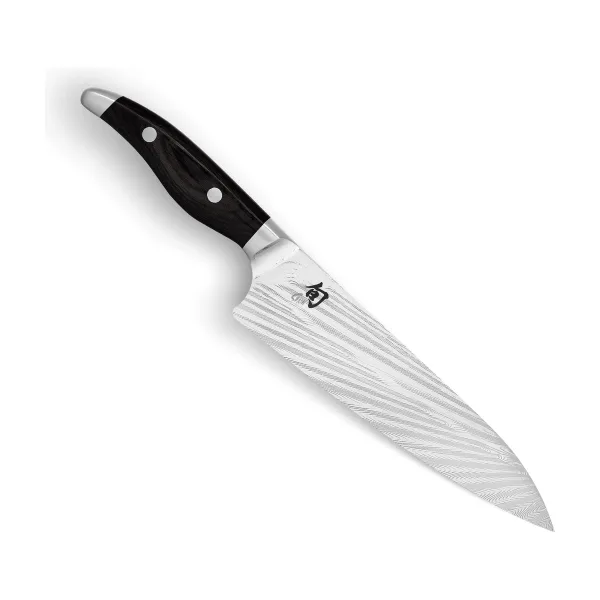 Нож поварской KAI Shun Nagare Black NDC-0706S, дамаск 72 слоя, клинок 20 см, 61 HRC
