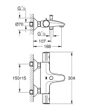 Термостатический смеситель для ванны GROHE Grohtherm 800 34567000, хром