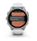 Смарт-часы Garmin Fenix 8 Amoled 43мм Silver c белым силиконовым ремешком (010-02903-00)