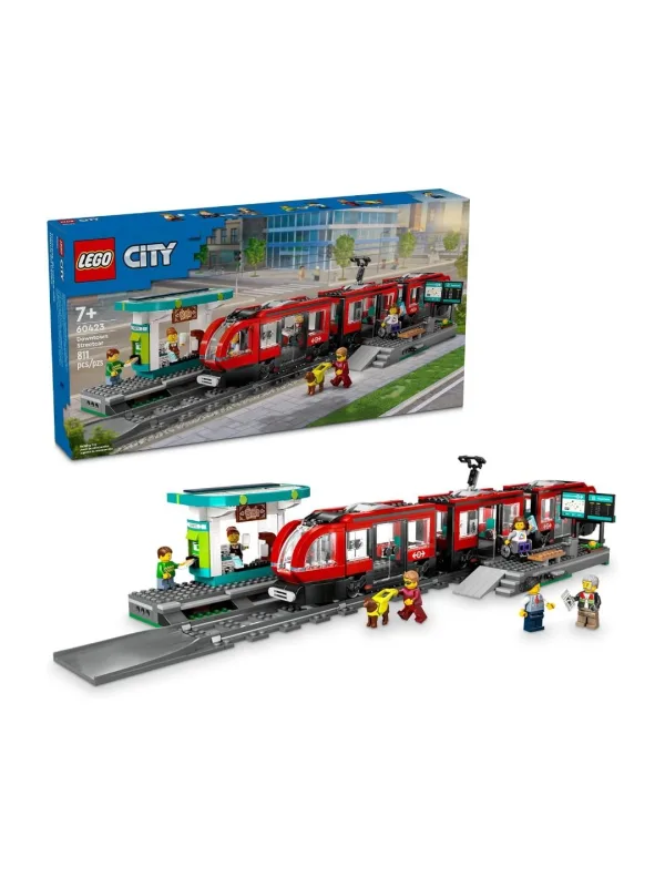 Конструктор LEGO City 60423 Трамвай и остановка в центре города, 811 деталей, от 7 лет