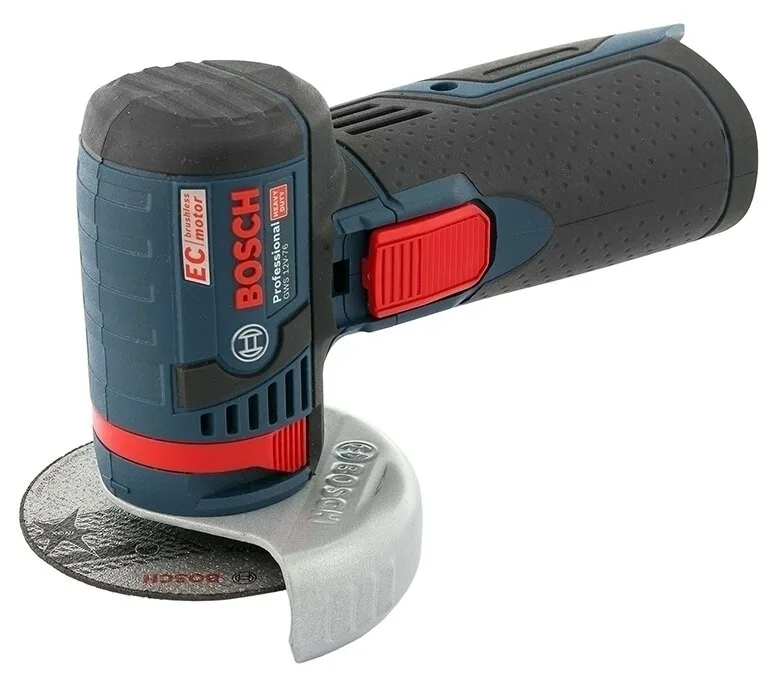 Угловая шлифмашина Bosch GWS 12V-76 Professional с 2-мя АКБ, 3.0 Ah, кейс (06019F200B), синий/черный — фото 4 из 12