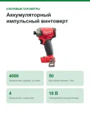 Аккумуляторный импульсный винтоверт Milwaukee M18 FQID-0X FUEL 4933459187