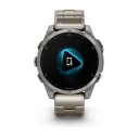 Умные часы Garmin Fenix 8 - 47mm, AMOLED Sapphire, Titanium, светло-серый, титановый ремешок (010-02904-40)
