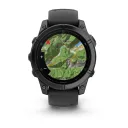 Смарт-часы Garmin Fenix E (010-03025-01), AMOLED серый безель, 47 мм, черный силиконовый ремешок