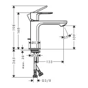 Однорычажный напольный смеситель Hansgrohe Rebris E 72589000