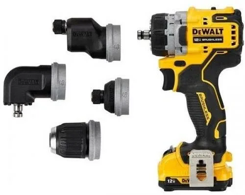 Дрель-шуруповерт DEWALT DCD703L2T-QW 12В XR с набором из 4-х насадок — фото 5 из 8