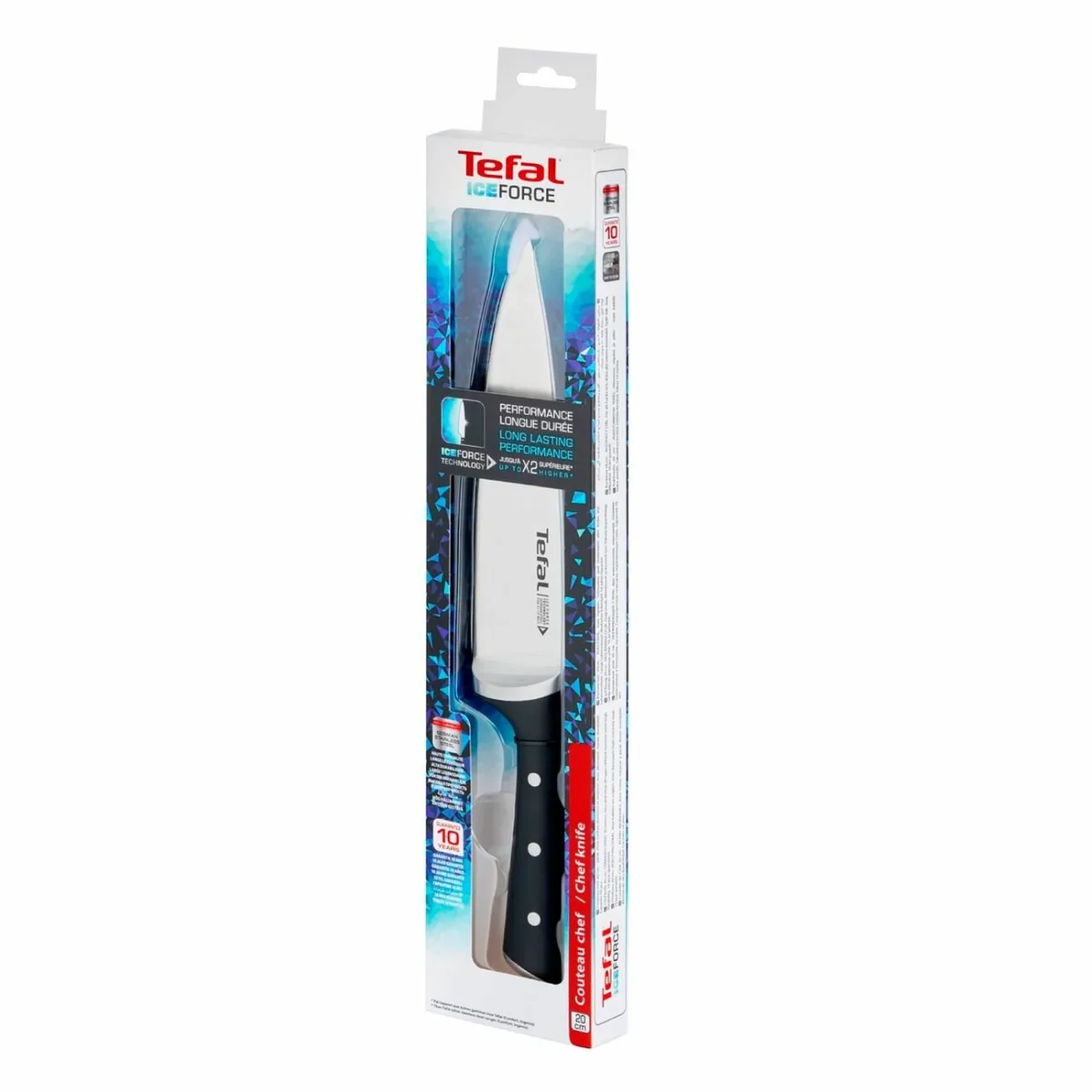 Шеф - нож Tefal Ice Force 20 см K2320214, черный/нержавеющая стать — фото 3 из 4
