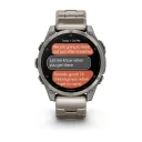 Умные часы Garmin Fenix 8 - 47mm, AMOLED Sapphire, Titanium, светло-серый, титановый ремешок (010-02904-40)