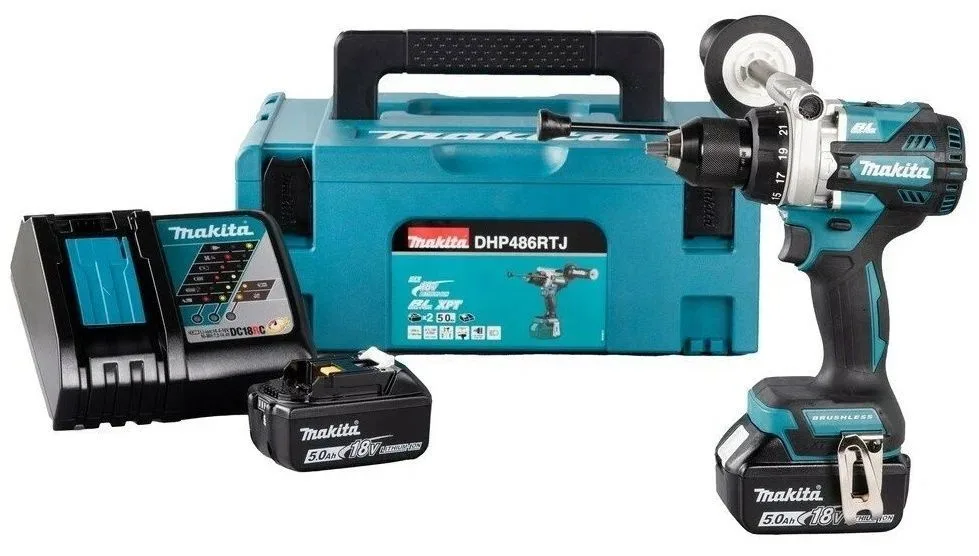 Дрель-шуруповерт аккумуляторная Makita DHP486RTJ, 203351, зеленый/черный — фото 3 из 3