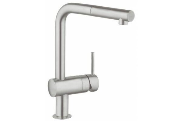Смеситель для кухни GROHE Minta с выдвижным изливом, суперсталь (32168DC0)