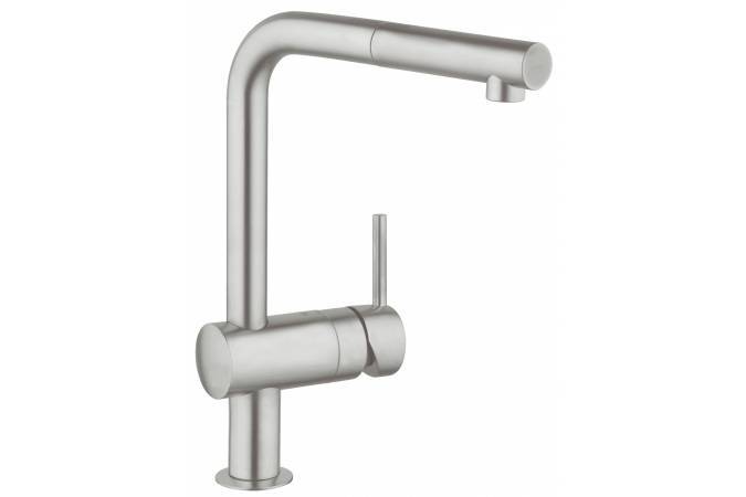 Смеситель для кухни GROHE Minta с выдвижным изливом, суперсталь