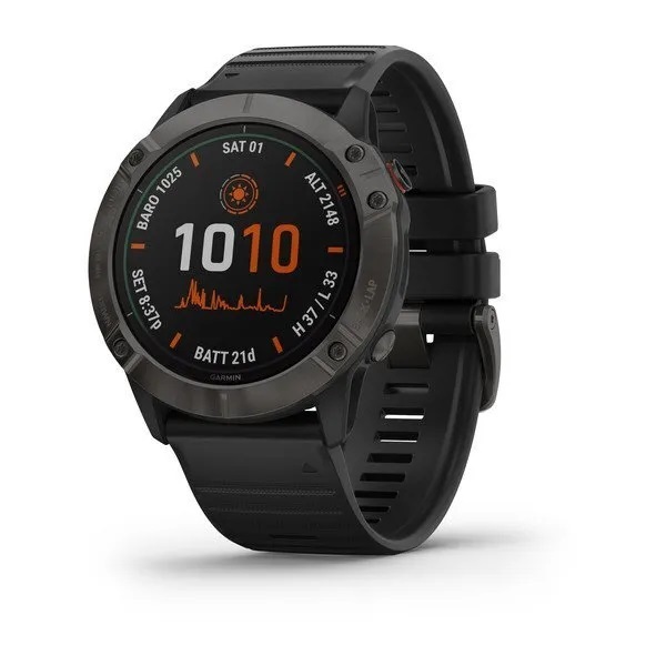 Умные часы Garmin Fenix 6X Pro Solar, серый/черный 010-02157-21