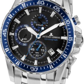 Наручные часы Jacques Lemans 1-2088E, серебряный/синий