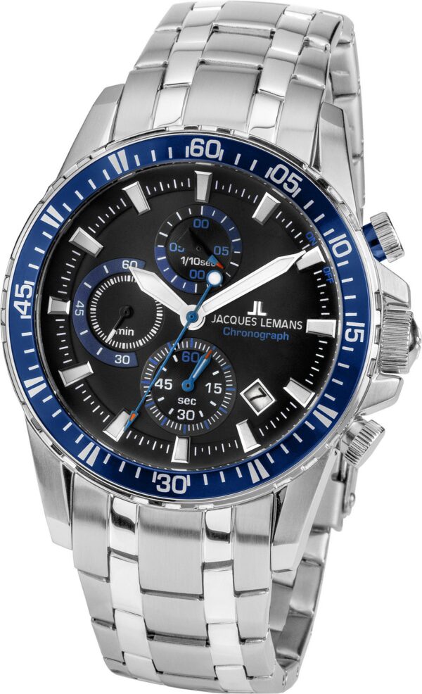 Наручные часы Jacques Lemans 1-2088E, серебряный/синий