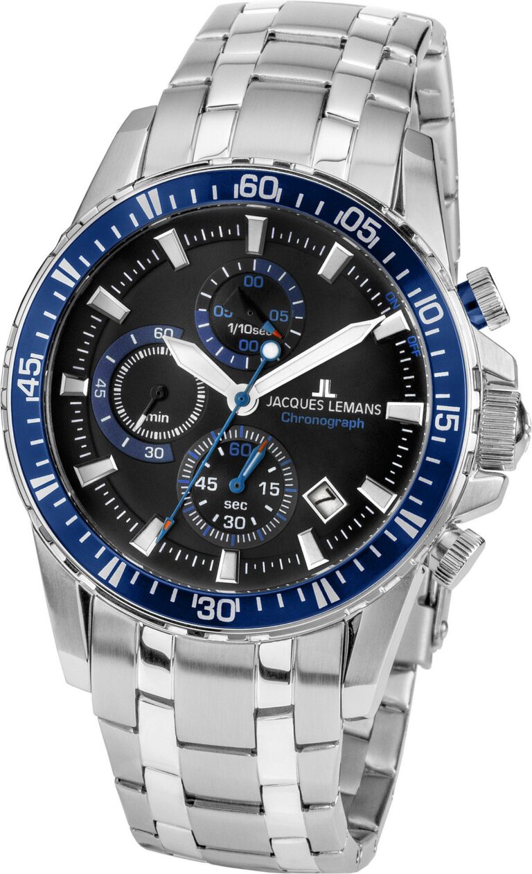 Наручные часы Jacques Lemans 1-2088E, серебряный/синий