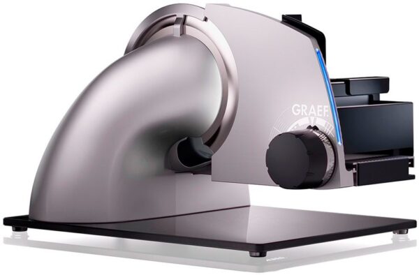 Ломтерезка GRAEF SKS 720 серебристая, премиальный слайсер с держателем Mini-Slice, Германия, 0-20 мм