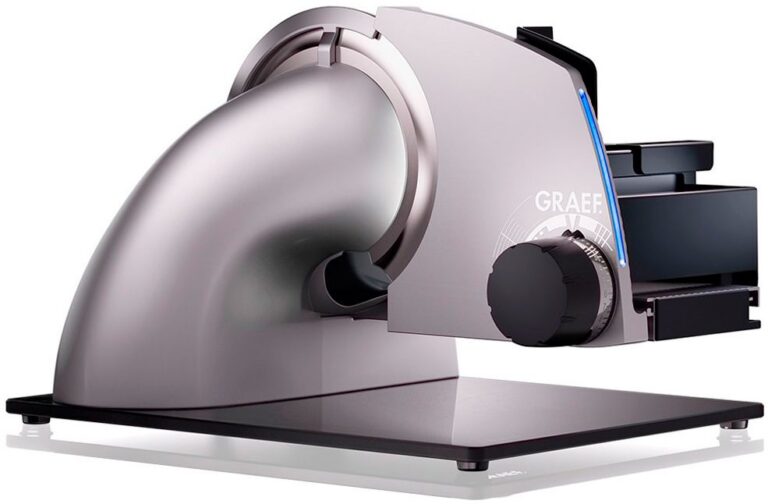 Ломтерезка GRAEF SKS 720 серебристая, премиальный слайсер с держателем Mini-Slice, Германия, 0-20 мм