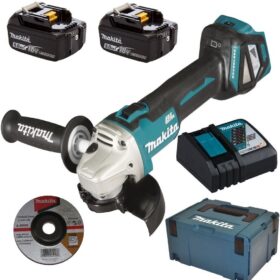 Аккумуляторная угловая шлифовальная машина Makita DGA511RTJ 18 В / 5,0 Ач с 2 батареями и Makpac