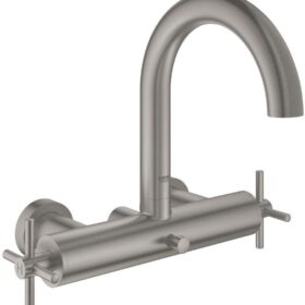 Смеситель для ванны GROHE Atrio двухвентильный, внешнего монтажа, суперсталь 25010DC3