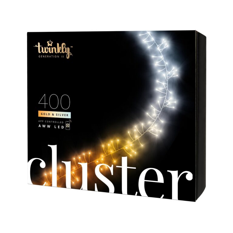 Гирлянда Twinkly нить Cluster, 1 шт. в наборе, 6 м, 400 ламп, теплый белый/холодный белый/черный провод