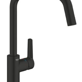 Смеситель для кухонной мойки GROHE Start с высоким поворотным изливом, матовый черный (304702430)