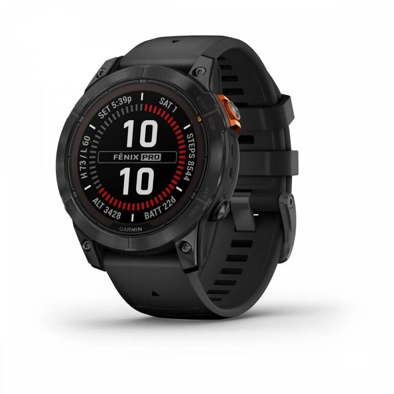 Часы Garmin FENIX 7 PRO Solar серый с черным ремешком