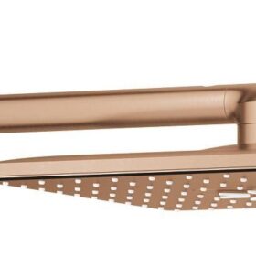 Верхний душ GROHE Rainshower SmartActive 310 Cube и душевой кронштейн 430 мм, 2 режима струи, теплый закат матовый (26479DL0)