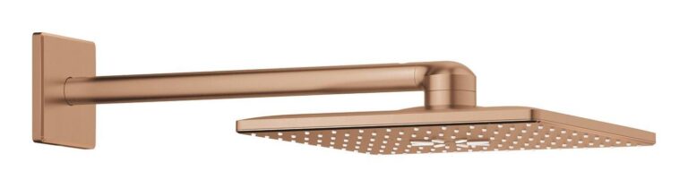Верхний душ GROHE Rainshower SmartActive 310 Cube и душевой кронштейн 430 мм, 2 режима струи, теплый закат матовый (26479DL0)