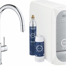 Смеситель для кухонной мойки GROHE Blue Home с системой фильтрации, охлаждения и газирования воды, Wi-Fi, хром (31541000)