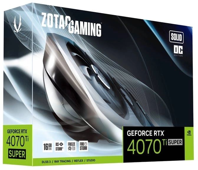 Видеокарта Zotac NVIDIA RTX 4070 Ti SUPER SOLID, 16 ГБ GDDR6X