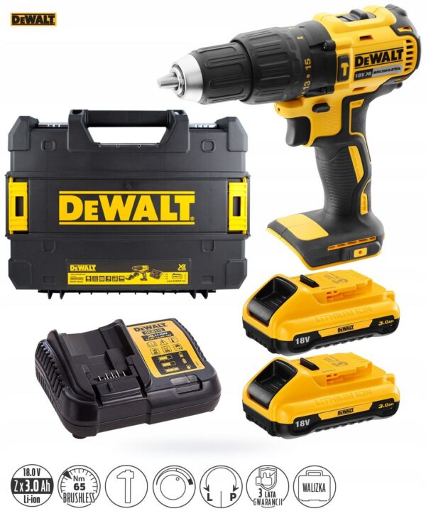 Дрель шуруповерт DeWALT DCD778L2T 18В 65Нм 2х3Ач