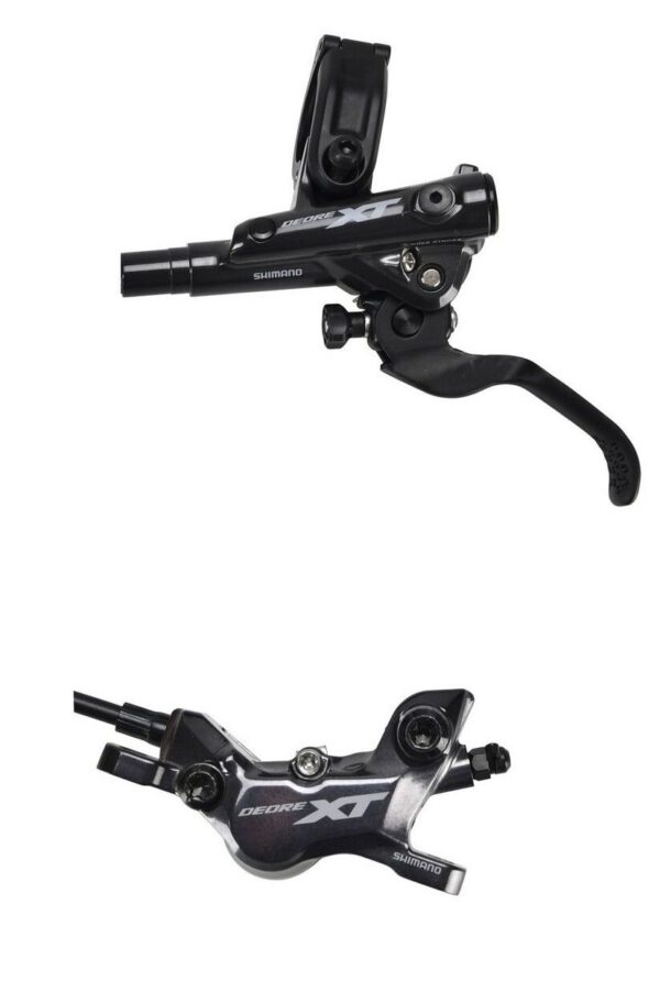 Передний гидравлический тормоз Shimano Deore XT M8120, 4-поршневой, с ручкой BL-M8100L, 1000 мм, в сборе, OEM