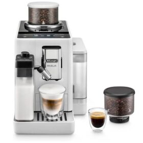 Кофемашина автоматическая DeLonghi Rivelia Perfetto EXAM440.55.W, 1.4 л, 19 бар, 16 рецептов, авто капучинатор, сенсорное управление, белая