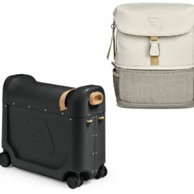 Stokke JetKids BedBox Lunar Eclipse с рюкзаком Crew Backpack White, чемодан-кроватка для путешествий, 46х20х36 см