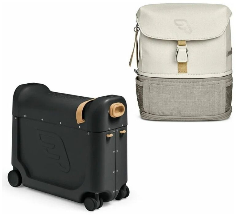 Stokke JetKids BedBox Lunar Eclipse с рюкзаком Crew Backpack White, чемодан-кроватка для путешест...