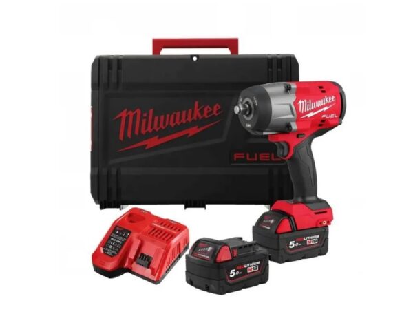 Аккумуляторный импульсный гайковерт Milwaukee M18 FUEL FHIW2F12, 1/2", 1491 Нм/2034 Нм, бесщеточный, 2 АКБ 5 Ач, HD кейс, 4933492783