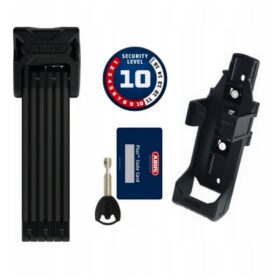 Велосипедный замок ABUS Bordo 6000K, 90см BK SH с кроншт, класс защиты 10/15, 1330гр, черный