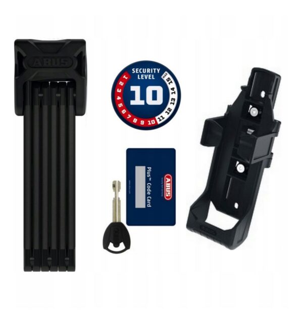 Велосипедный замок ABUS Bordo 6000K, 90см BK SH с кроншт, класс защиты 10/15, 1330гр, черный