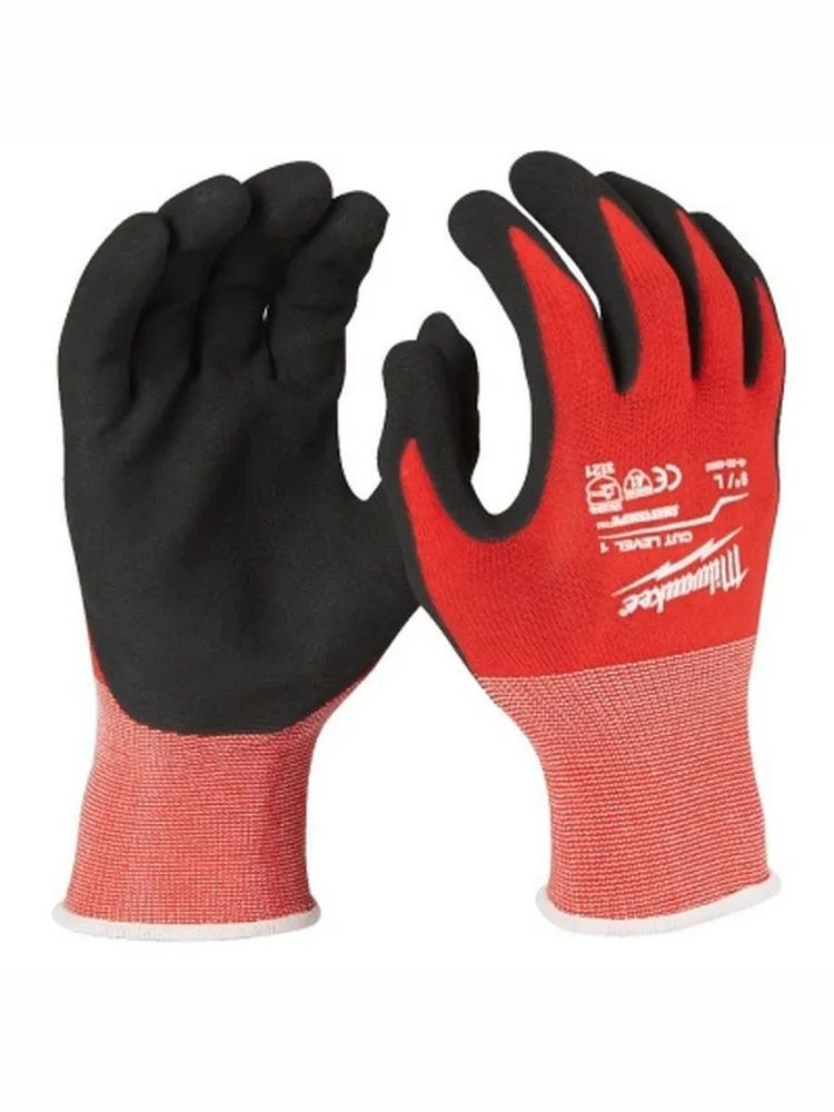 Перчатки строительные Milwaukee с защитой от порезов(уровень 1), L/9(4932471417)