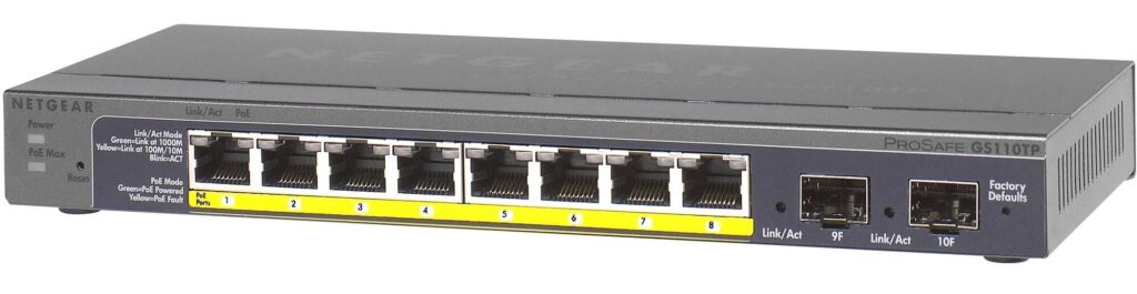 Коммутатор NETGEAR GS110TP-200EUS 1000 Base-TX 2 SFP порта